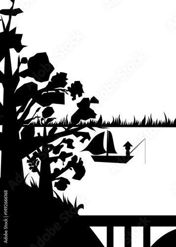 silhouette of a man on a swing