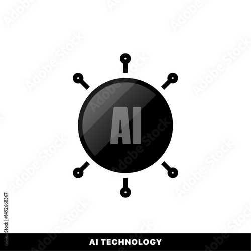 Ai icon vector. Artificial intelligence Ai Chip Information concept. Vector Illustration.	