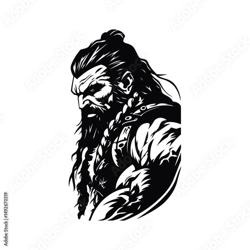 vector illustration of a knight warrior head