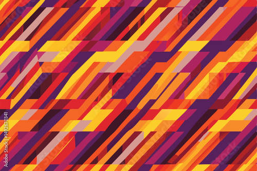 Abstract diagonal lines composition with warm colors and transparency for diverse design applications