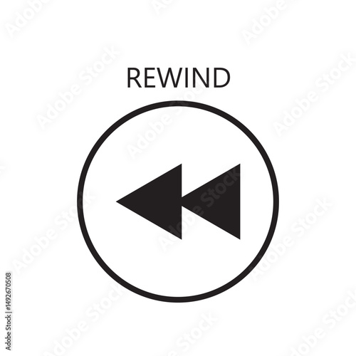 backward icon for illustration, skip previous icon sign vector