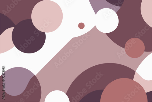 Abstract geometric design featuring overlapping shapes in earthy tones with transparency