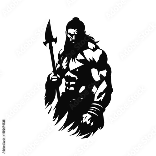 silhouette of a knight warrior man with a sword 2