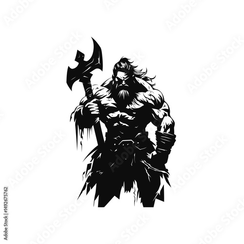 silhouette of a knight warrior man with a sword 3