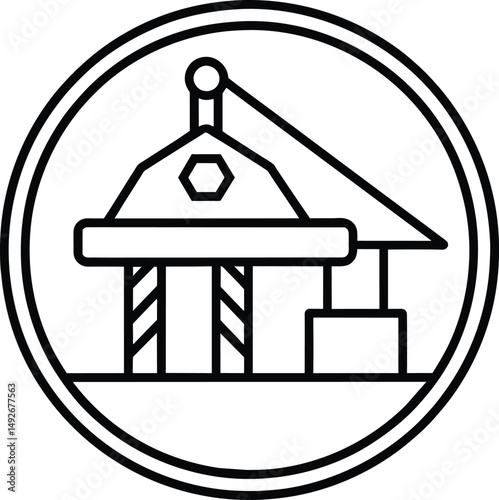 Offshore Oil Rig Icon Energy Industry Symbol