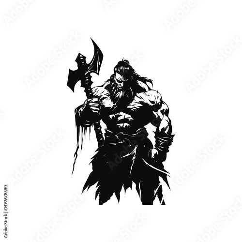 silhouette of a night warrior with a sword