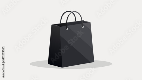 Realistic Black Shopping Bag on White Background Mockup Very beautiful 