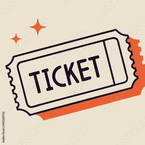 Retro Style Ticket Stub Illustration Design