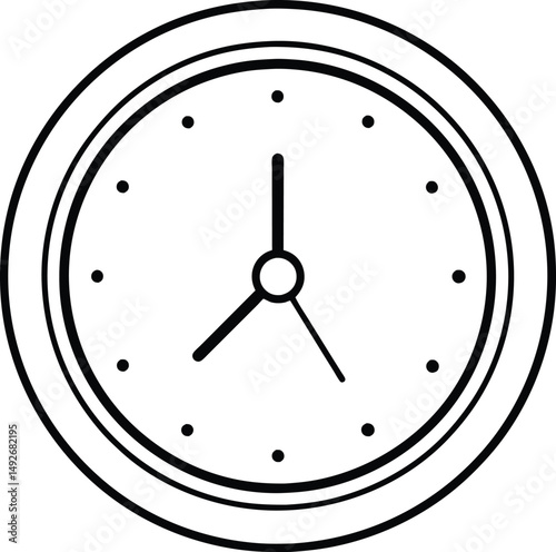 Simple Clock Icon Time Minimalist Design