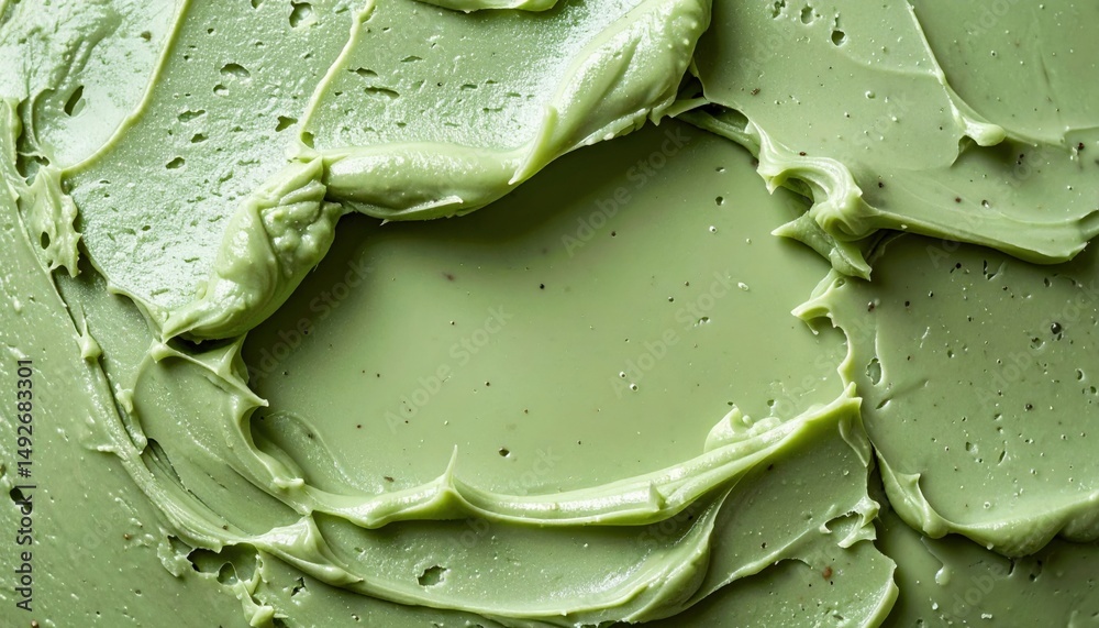 Fototapeta premium Whipping up green matcha cream kitchen food photography culinary environment close-up gourmet concept
