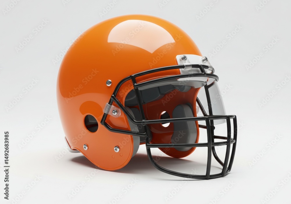 Fototapeta premium Orange american football helmet with black face mask