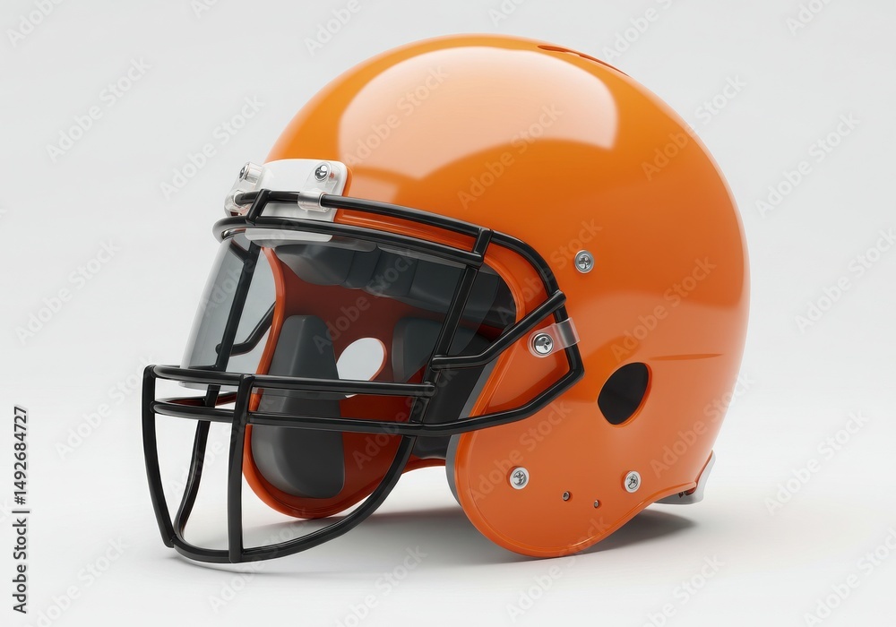Fototapeta premium Orange american football helmet with black face mask