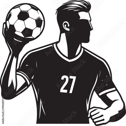 Dynamic Football Player Illustrations in Bold Graphic Style