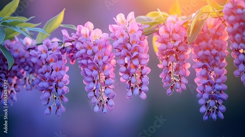 Wallpaper Mural Purple Wisteria Blossoms Torontodigital.ca