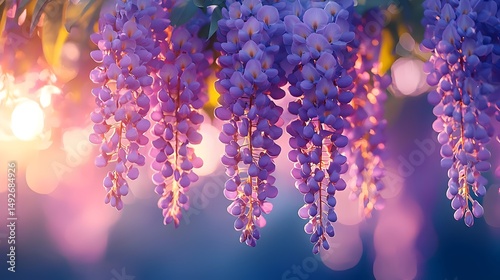 Wallpaper Mural Purple Wisteria Blossoms Torontodigital.ca