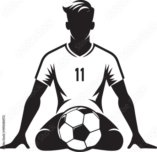 Dynamic Football Player Illustrations in Bold Graphic Style