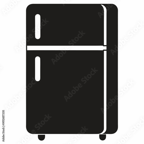 Refrigerator Silhouette Icon on White Background – Vector Illustration
