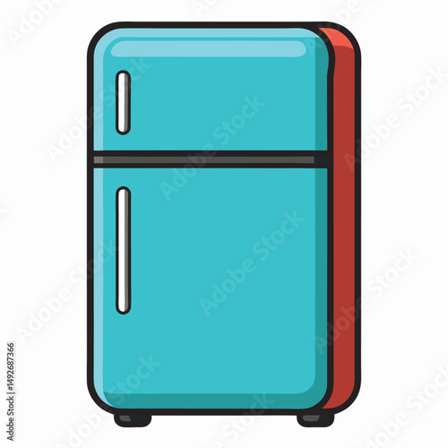 Refrigerator Icon on White Background – Vector Illustration