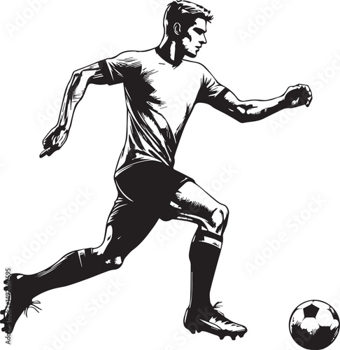 Dynamic Football Player Illustrations in Bold Graphic Style