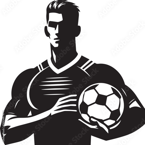 Dynamic Football Player Illustrations in Bold Graphic Style