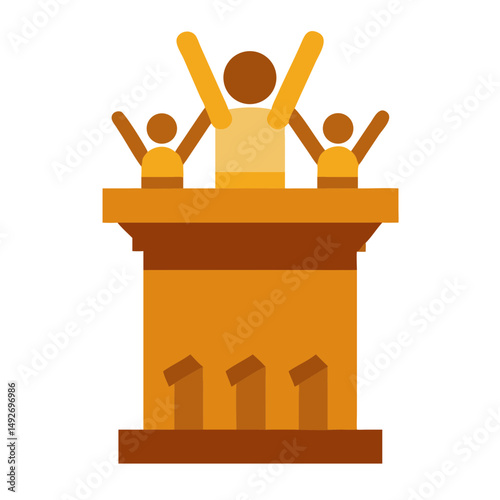 Wooden Podium on Stage – Presentation, Speech, or Conference Illustration
