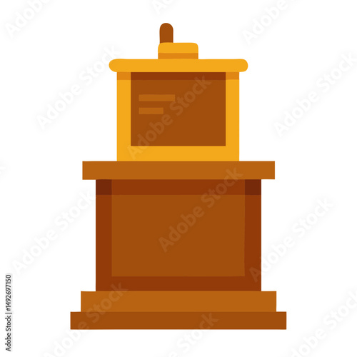 Wooden Podium on Stage – Presentation, Speech, or Conference Illustration
