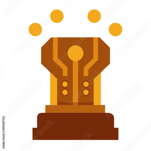 Wooden Podium on Stage – Presentation, Speech, or Conference Illustration
