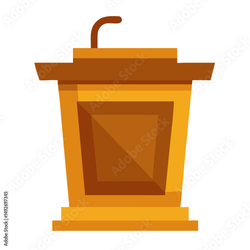 Wooden Podium on Stage – Presentation, Speech, or Conference Illustration
