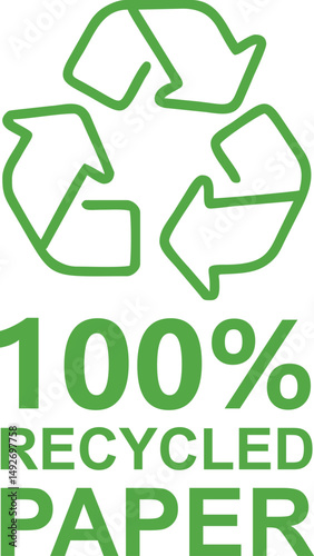 Recycled Paper Vector Label – Eco Friendly, Green, Sustainable, Badge Design