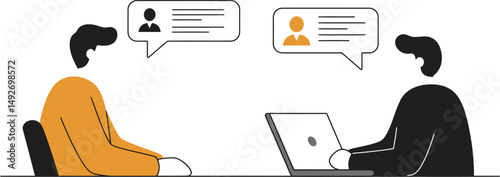 Minimalist One-on-One Meeting Vector
