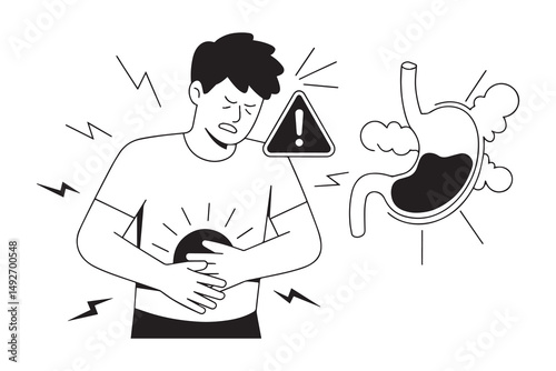 Stomach Pain Person Abdomen Problem Warning