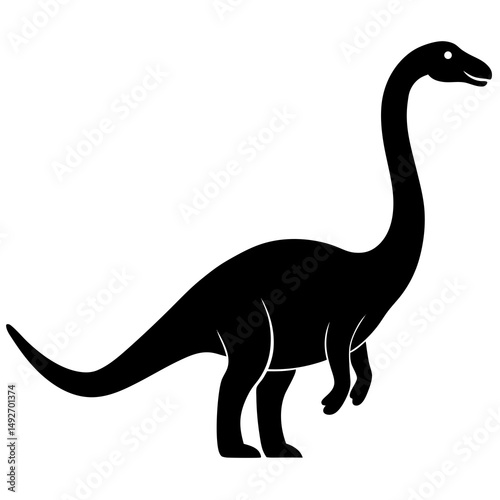 Black silhouette of a sauropod dinosaur