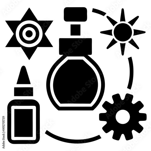 Product development and manufacturing process icon