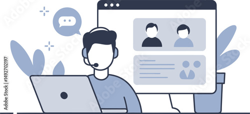 Virtual HR Meeting - Minimalist Vector Design