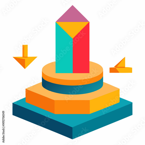 Wooden Podium on Stage – Presentation, Speech, or Conference vector illustration