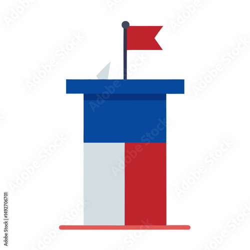 Wooden Podium on Stage – Presentation, Speech, or Conference vector illustration