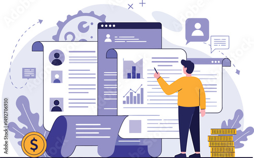 Payroll Management Vector Illustration