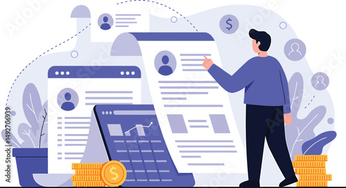 Payroll Management Abstract Vector