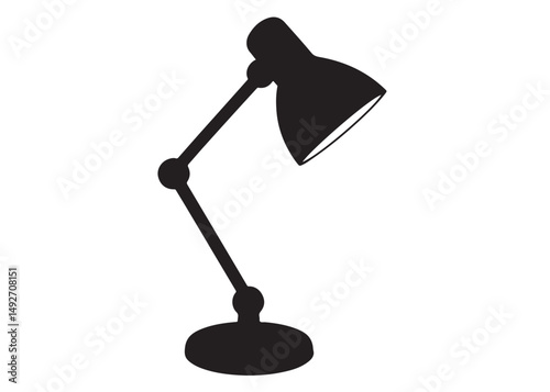 Desk Lamp logo silhouette vector, architect lamp logo icon silhouette, desk lamp silhouette vector illustration, adjustable desk lamp logo icon silhouette vector style isolated on white background