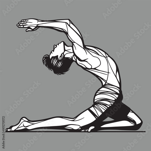Modern Yoga Pose Icon Set for Web and Print