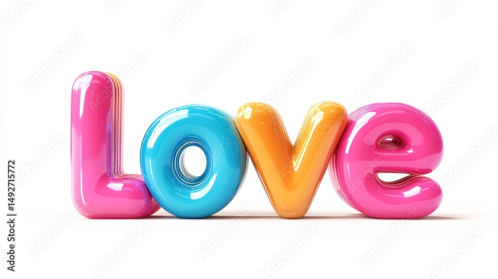 Fototapeta premium Colorful inflatable word LOVE (2)