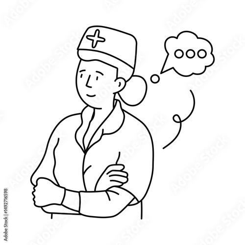 Nurse vector outline illustrations. EPS 10 file