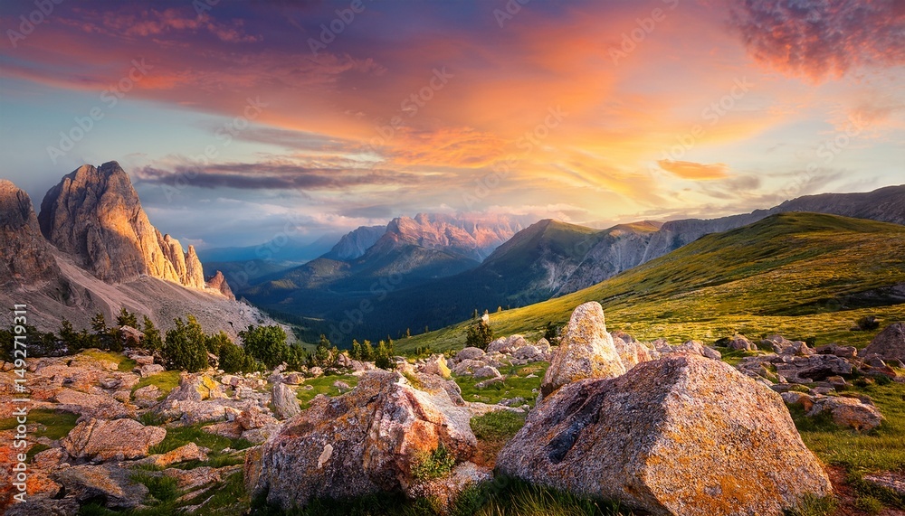 Obraz premium typical landscape stunning scenic view of beautiful nature rocks stones mountains cloudy sky colorful highly sought after travel destination travel explore discover enjoy