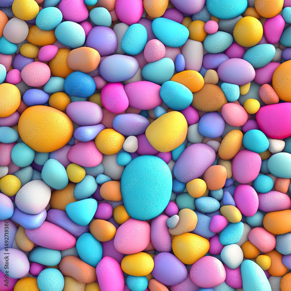 A vibrant and colorful abstract composition featuring smooth. rounded stones of various sizes and hues. creating a visually striking pattern reminiscent of a playful. artistic landscape A vibrant and colorful abstract composition featuring smooth. rounded stones of various sizes and hues. creating a visually striking pattern reminiscent of a playful. artistic landscape