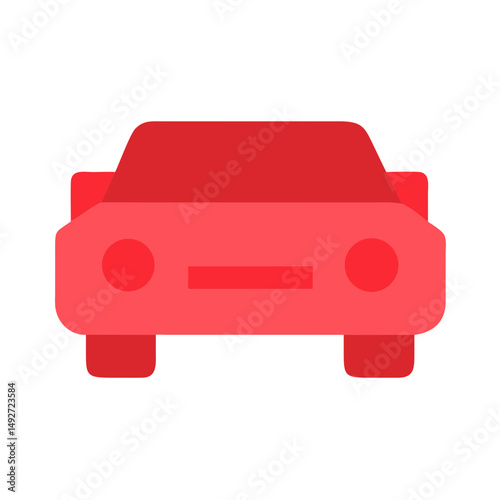 Flat vector illustration of a red car on black background