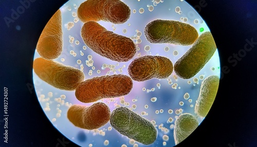 microscopic view of e coli bacteria in motion