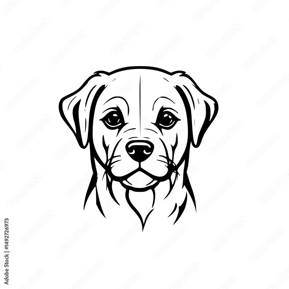 Dog icon design that can be used as a symbol of a pet, animal, living creature, or other editing tool. Dog icon design that can be used as a symbol of a pet, animal, living creature, or other editing tool.
