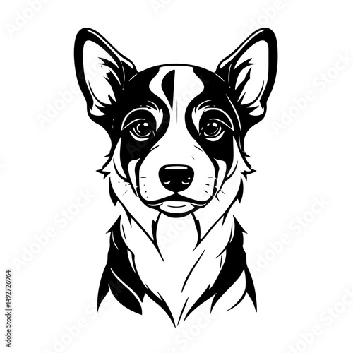 Dog icon design that can be used as a symbol of a pet, animal, living creature, or other editing tool.