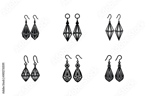 earrings sketch icon silhouette vector illustration