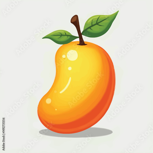 Isolated mango illustration for graphic design projects and healthy eating content creation needs now available